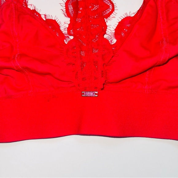 PINK Victoria’s Secret Red Lace Racerback Triangle Bralette Small Women’s - Picture 6 of 9